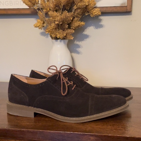 Calvin Klein Other - Calvin Klein suede leather brown oxford tie lace up shoes